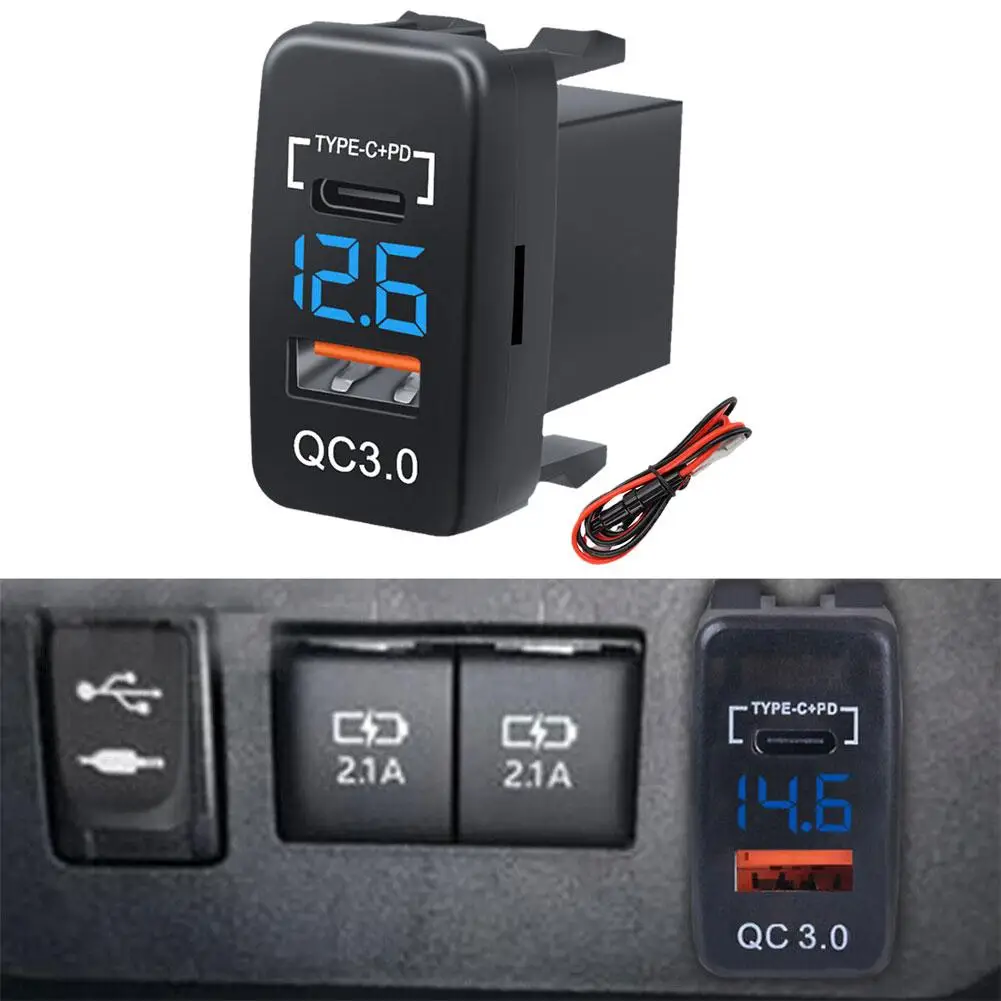 Car Cigarette Lighter Socket Auto Charger QC3.0 PD Dual USB 40x22mm Outlet Special Use for Toyota Series USB Port Socket O8B2
Car Cigarette Lighter Socket Auto Charger QC3.0 PD Dual USB 40x22mm Outlet Special Use for Toyota Series USB Port Socket O8B2