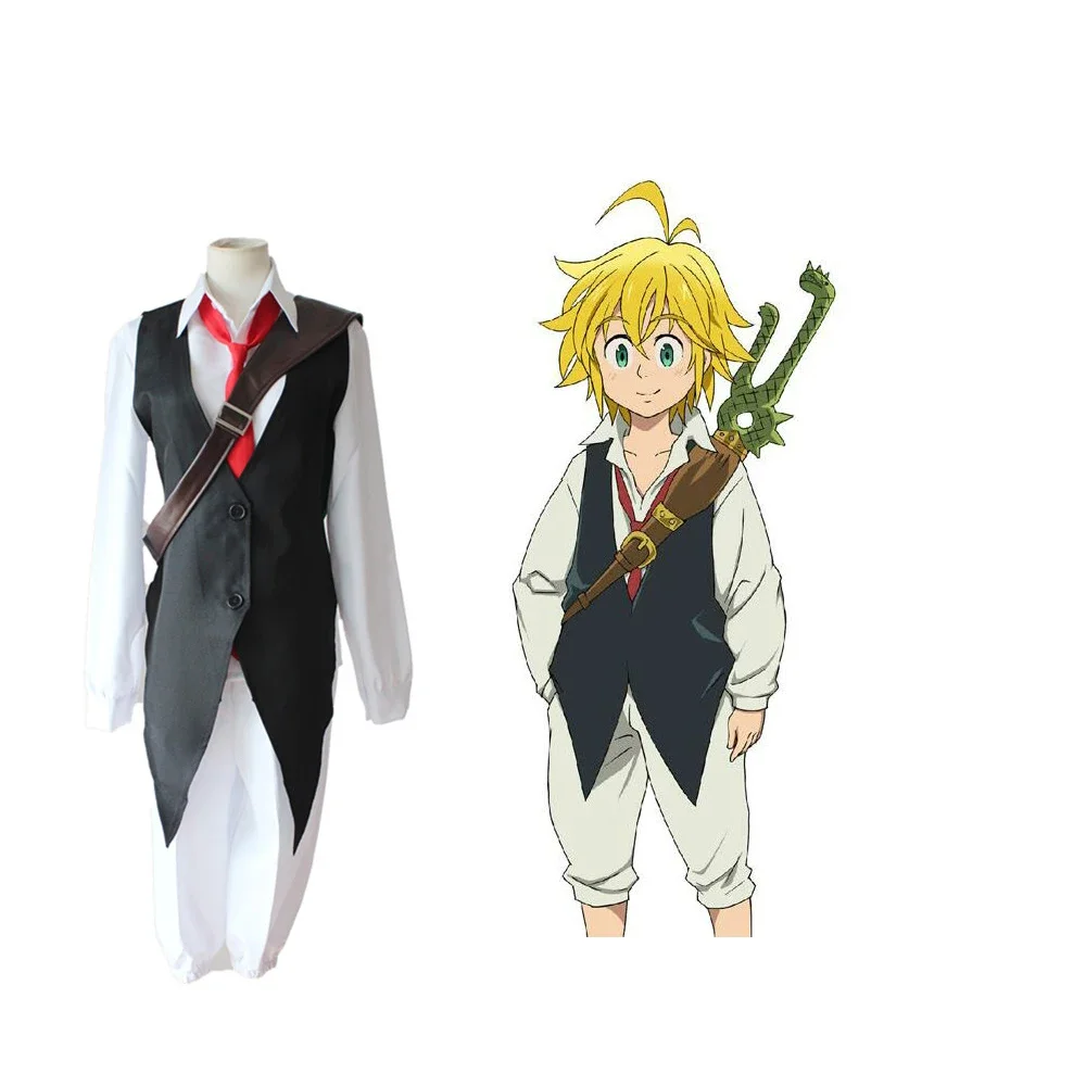 

4PCS Anime The Seven Deadly Sins nanatsu no taizai Dragon's Sin of Wrath Meliodas Cosplay Costume Full Set Uniform