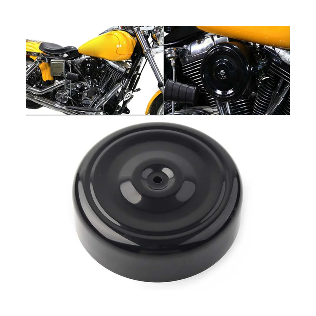 

Black 7Inch Air Cleaner Cover for Harley Touring Softail Dyna FL FX FXST FLST FXR XL FXD FLT Motorcycle Round Ripple