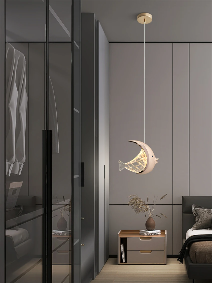 Nordic LED Fish Pendant Light Bedroom Bedside Living Room Hallway Dining Bar Long Line Hanging Lighting Home Decor Pendant Lamps
Nordic LED Fish Pendant Light Bedroom Bedside Living Room Hallway Dining Bar Long Line Hanging Lighting Home Decor Pendant Lamps