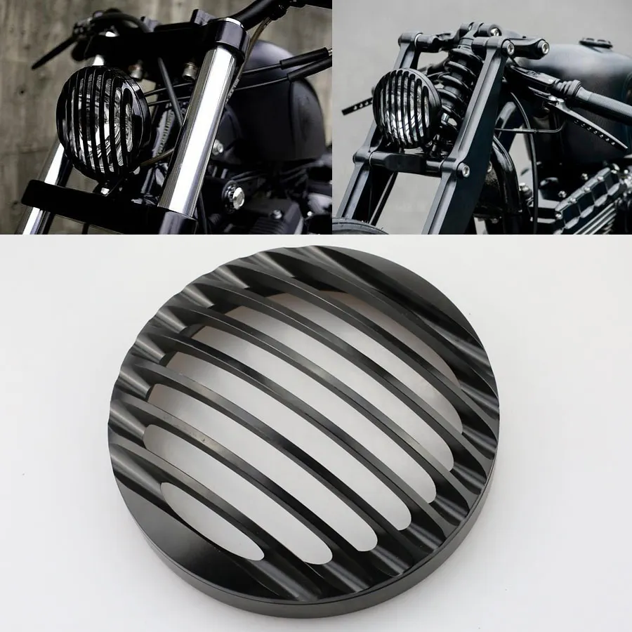 

Motorcycle Aluminium Black 5 3/4" Head Lamp Guard Protector Headlight Grill Cover For Harley Sportster 883 XL1200 Iron 2004-2014