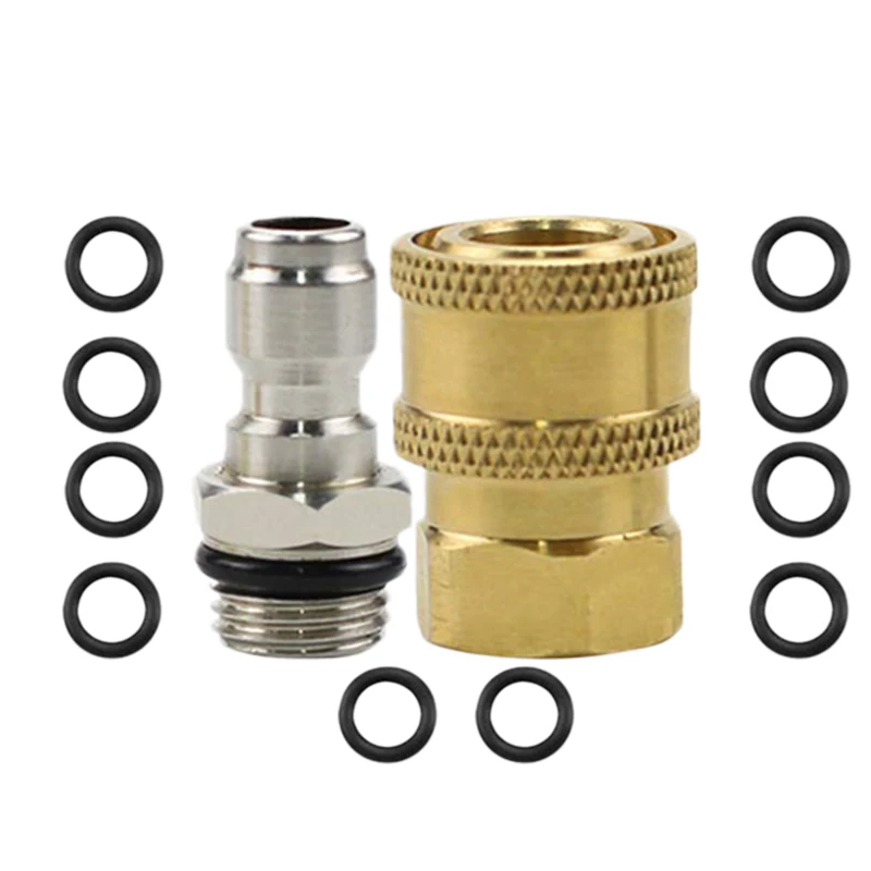 Pressure Washer Adapter 1/4 Inch Quick Connector To M14 Thread Fittings Brass Coupling Quick Disconnect Kit With 10pcs O-Rings
Pressure Washer Adapter 1/4 Inch Quick Connector To M14 Thread Fittings Brass Coupling Quick Disconnect Kit With 10pcs O-Rings