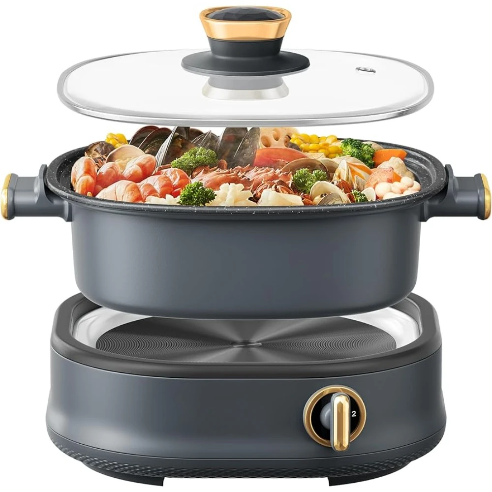 Electric Shabu Shabu Pot with Removable Pot, 3L Non-Stick Hot Pot Electric with Dual-Power Control, Electric Pot with Lid
Electric Shabu Shabu Pot with Removable Pot, 3L Non-Stick Hot Pot Electric with Dual-Power Control, Electric Pot with Lid