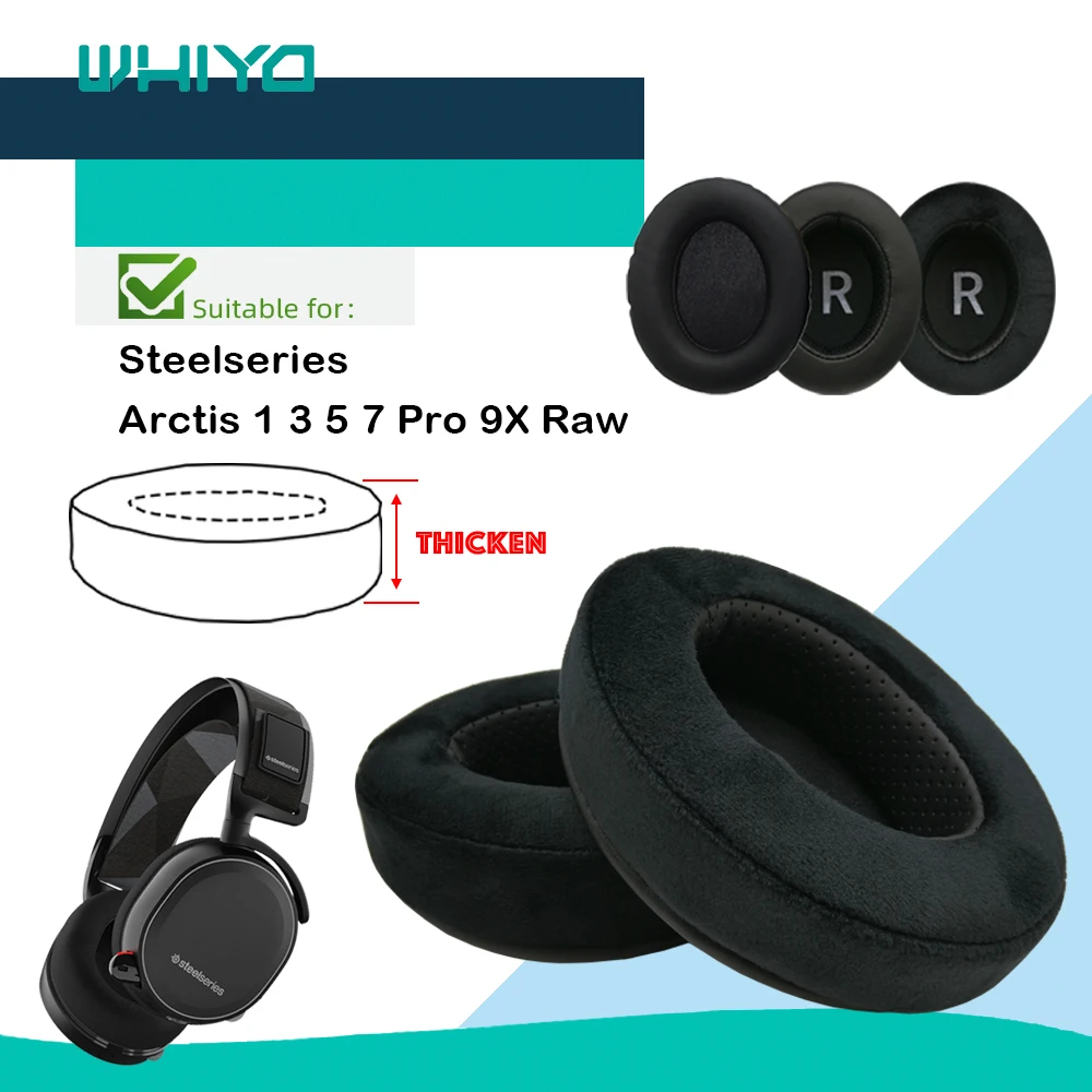 Whiyo Replacement Ear Pads for Steelseries Arctis 1 3 5 7 Pro 9X Raw Headphones Cushion Velvet Earpad Cups Earmuffes Cover 
Whiyo Replacement Ear Pads for Steelseries Arctis 1 3 5 7 Pro 9X Raw Headphones Cushion Velvet Earpad Cups Earmuffes Cover