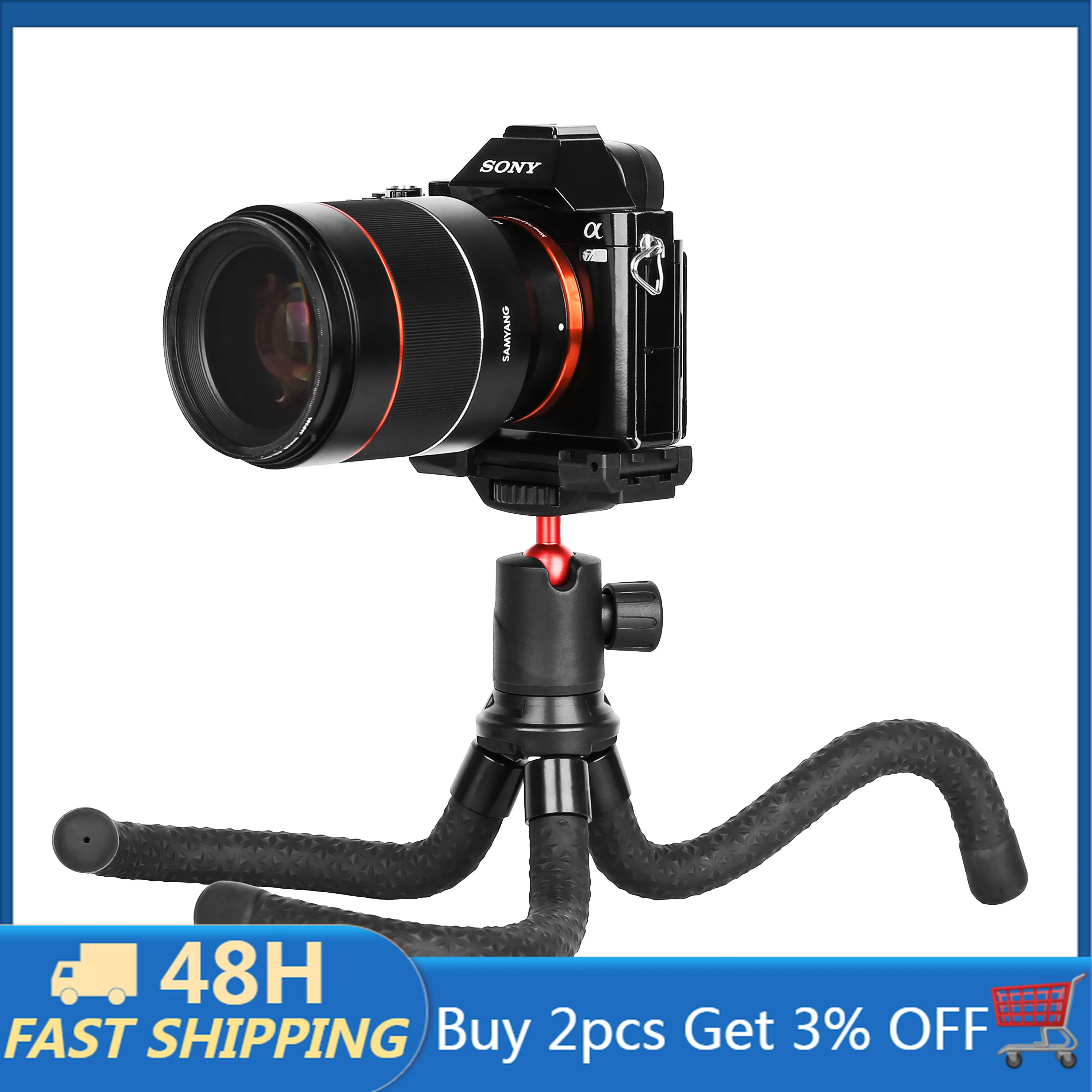 KINGJOY Flexible Tripod for Smartphone Octopus Tripode with 1/4" Screw Phone Mount for Mobile SLR DSLR Camera Travel Vlogging
KINGJOY Flexible Tripod for Smartphone Octopus Tripode with 1/4" Screw Phone Mount for Mobile SLR DSLR Camera Travel Vlogging