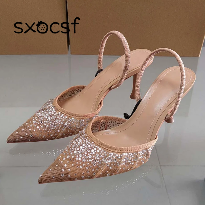 New Rhinestones Women Shoes High Heels Sandals Summer Fashion Mesh Slingback Woman Pumps Elegant Woman Sandals Party Lady Shoes
New Rhinestones Women Shoes High Heels Sandals Summer Fashion Mesh Slingback Woman Pumps Elegant Woman Sandals Party Lady Shoes