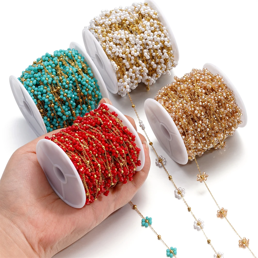 1Meter Gold Color Stainless Steel Chain Flowers Spacer Beads Chains for DIY Handmade Jewelry Bracelet Necklace Accessories
1Meter Gold Color Stainless Steel Chain Flowers Spacer Beads Chains for DIY Handmade Jewelry Bracelet Necklace Accessories