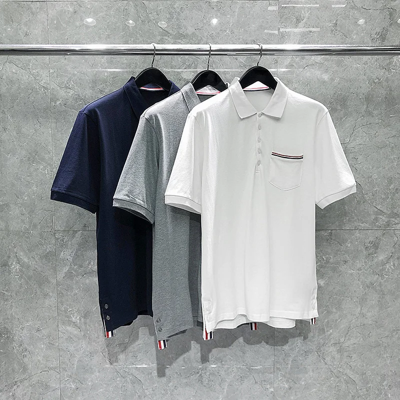 TB THOM Polo T-Shirt High Quality Classic Cotton Women's T-Shirts Fashion Brand RWB Pocket Trim Slim Casual Tops
TB THOM Polo T-Shirt High Quality Classic Cotton Women's T-Shirts Fashion Brand RWB Pocket Trim Slim Casual Tops