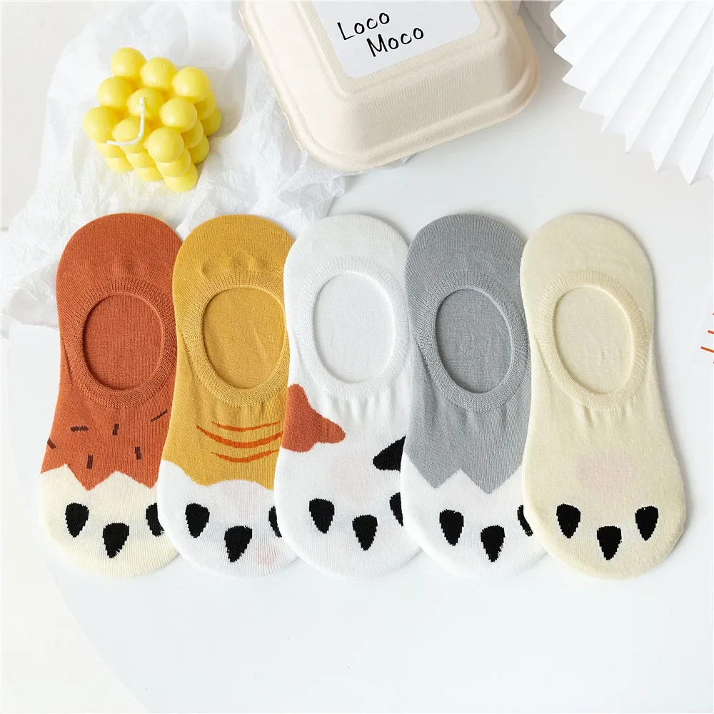 5PR Socks Cartoon Invisible Socks Cat's Paw Series Cat Cat Multiple Summer Silicone Invisible Boat Socks Pure-
5PR Socks Cartoon Invisible Socks Cat's Paw Series Cat Cat Multiple Summer Silicone Invisible Boat Socks Pure-