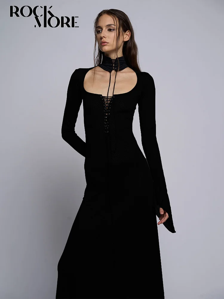 Rockmore Lace Up Collar Evening Party Dresses Elegant Women Fashion 2024 Gothic Retro Bandage Long Sleeve Knitted Maxi Dress
Rockmore Lace Up Collar Evening Party Dresses Elegant Women Fashion 2024 Gothic Retro Bandage Long Sleeve Knitted Maxi Dress