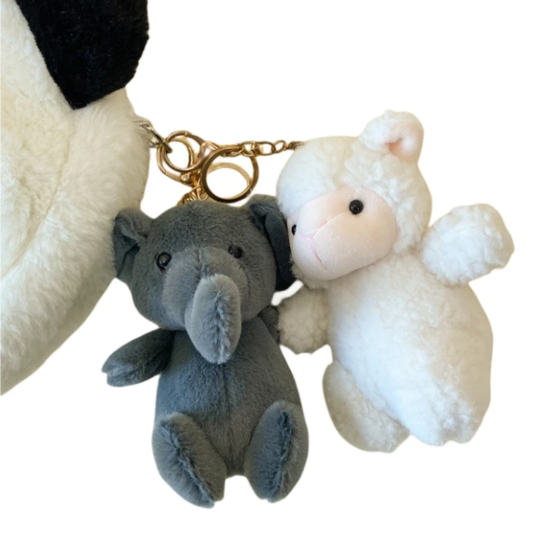 

Искусственный слон и милая овечья кукла 14 см, плюшевая подвеска, украшение, праздничный подарок, плюшевое животное