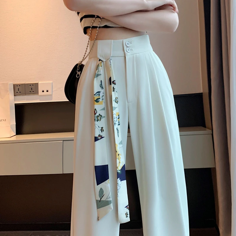 2023 Spring/Summer New Wide and Narrow Edition High Waist Casual Wide Leg Relaxed Draping Slim White Floor Pants
2023 Spring/Summer New Wide and Narrow Edition High Waist Casual Wide Leg Relaxed Draping Slim White Floor Pants