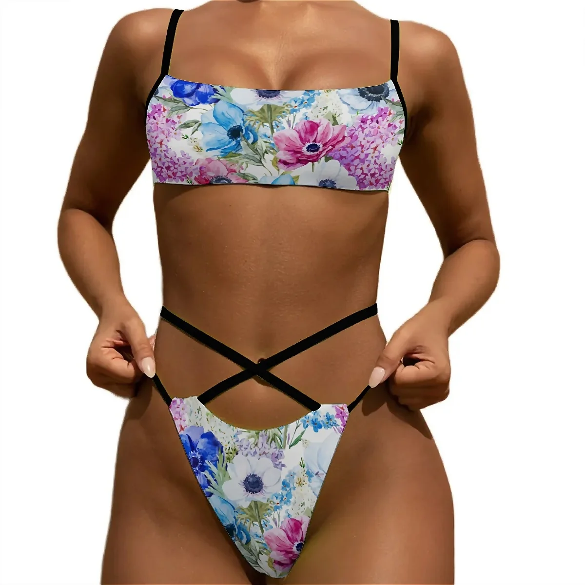 Colorful Flower Micro Bikini Swimsuit Hibiscis Print Swimwear Sexy Push Up Thong Bikini Set Women Fitness Simple Beach Outfits
Colorful Flower Micro Bikini Swimsuit Hibiscis Print Swimwear Sexy Push Up Thong Bikini Set Women Fitness Simple Beach Outfits