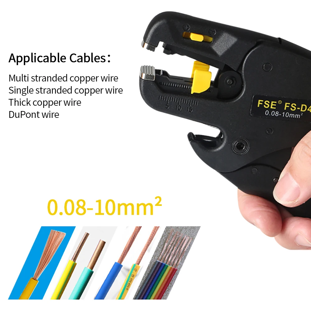 FS-D4 Automatic Wire Stripper and Cutter Pliers 2 in 1 Tools Multi-function 0.08-10mm Adjustable Precision Electrician Tool
FS-D4 Automatic Wire Stripper and Cutter Pliers 2 in 1 Tools Multi-function 0.08-10mm Adjustable Precision Electrician Tool