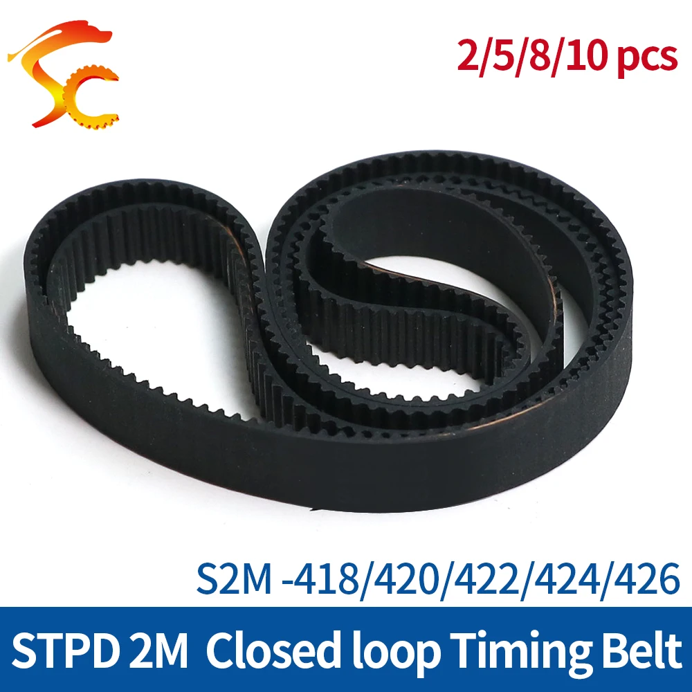 

S2M Timing Belt 418 420 422 424 426mm Width 6/9/10/15mm Closed-loop Synchronous Rubber Belts For Pulleys