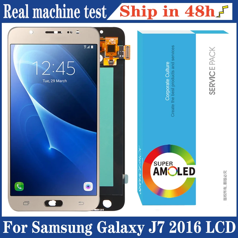 Фото OLED/TFT 5 ''дисплей для Samsung Galaxy J7 2016 SM-J710F J710M полный ЖК-дисплей сенсорный экран