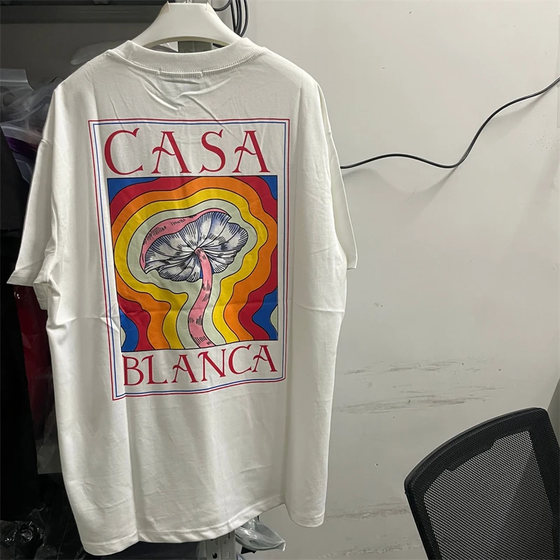 Good Quality Colored Mushroom Casablanca Letter Logo Print T Shirt Men Women Short Sleeve Casual Oversized T-Shirt
Good Quality Colored Mushroom Casablanca Letter Logo Print T Shirt Men Women Short Sleeve Casual Oversized T-Shirt