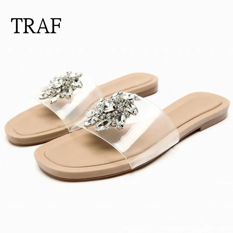 TRAF 2023 Slippers Women Summer Rhinestone Flat Sandals Shoes For Women Casual Slippers Luxury Slipper Low heeled Female Shoes
TRAF 2023 Slippers Women Summer Rhinestone Flat Sandals Shoes For Women Casual Slippers Luxury Slipper Low heeled Female Shoes