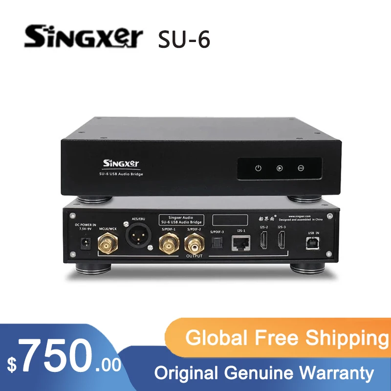 

Singxer SU-6 Audio Interface XMOS XU208 CPLD Femtosecond Clock USB Digital Interface SU6