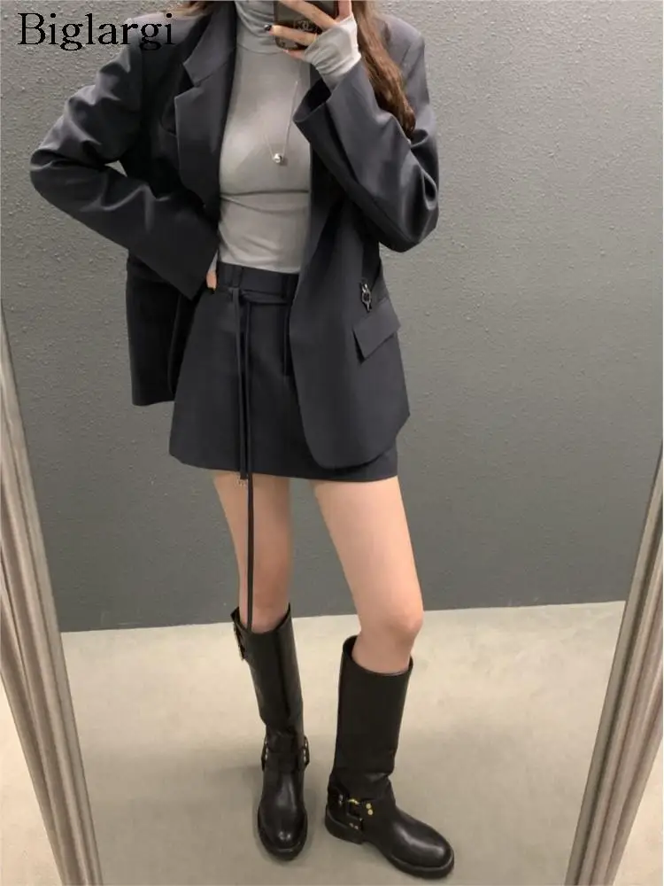 Spring 2 Two Piece Set Women Korean Style Loose Pleated Ladies Blazer Suit Coats Bodycon A-Line Fashion Woman Mini Skirts
Spring 2 Two Piece Set Women Korean Style Loose Pleated Ladies Blazer Suit Coats Bodycon A-Line Fashion Woman Mini Skirts