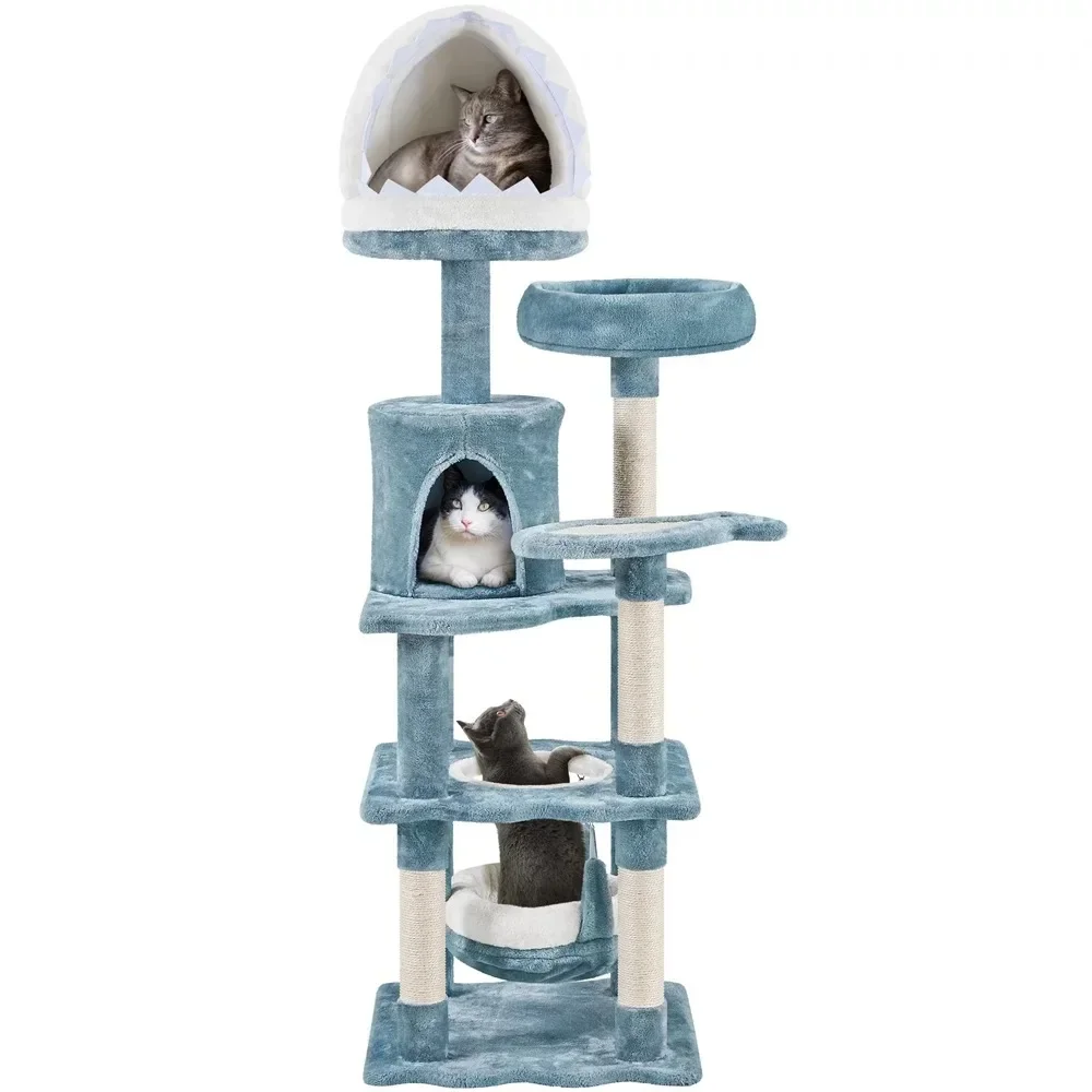 SmileMart 61″ Tall Ocean-themed Multi-Level Cat Tree with 3 Perches, Blue / White
SmileMart 61″ Tall Ocean-themed Multi-Level Cat Tree with 3 Perches, Blue / White