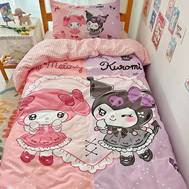 Kuromi Cinnamoroll Anime Kawaii Sanrio Student Quilt Cover Three-Piece Set Cute Cartoon My Melody Bed Sheet Blanket Girls Toys
Kuromi Cinnamoroll Anime Kawaii Sanrio Student Quilt Cover Three-Piece Set Cute Cartoon My Melody Bed Sheet Blanket Girls Toys
