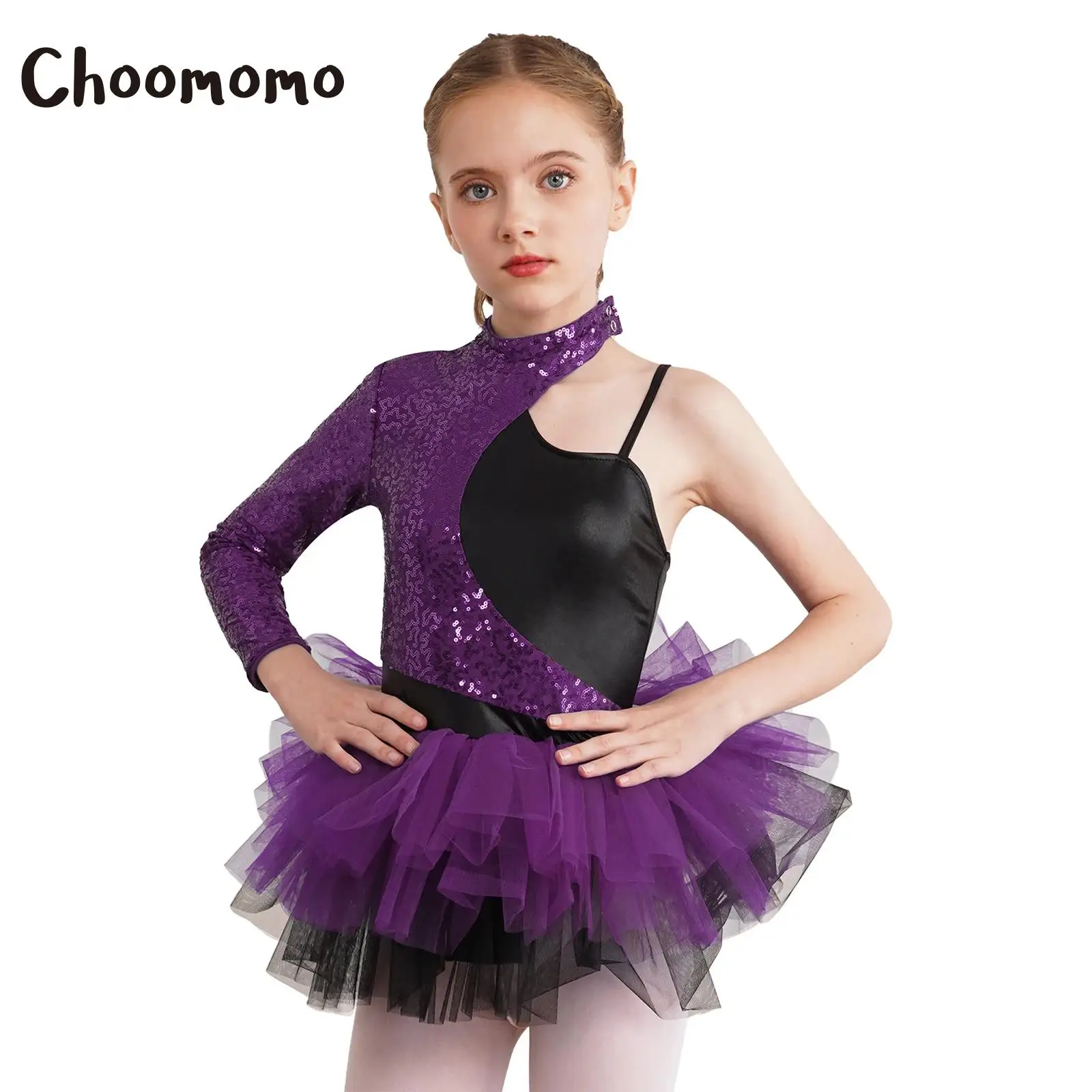 Kids Girls Sequins Cutout Asymmetrical Single Shoulder Dance Tutu Dress Leotard Stage Performance Costume Ballerina Dancewear
Kids Girls Sequins Cutout Asymmetrical Single Shoulder Dance Tutu Dress Leotard Stage Performance Costume Ballerina Dancewear