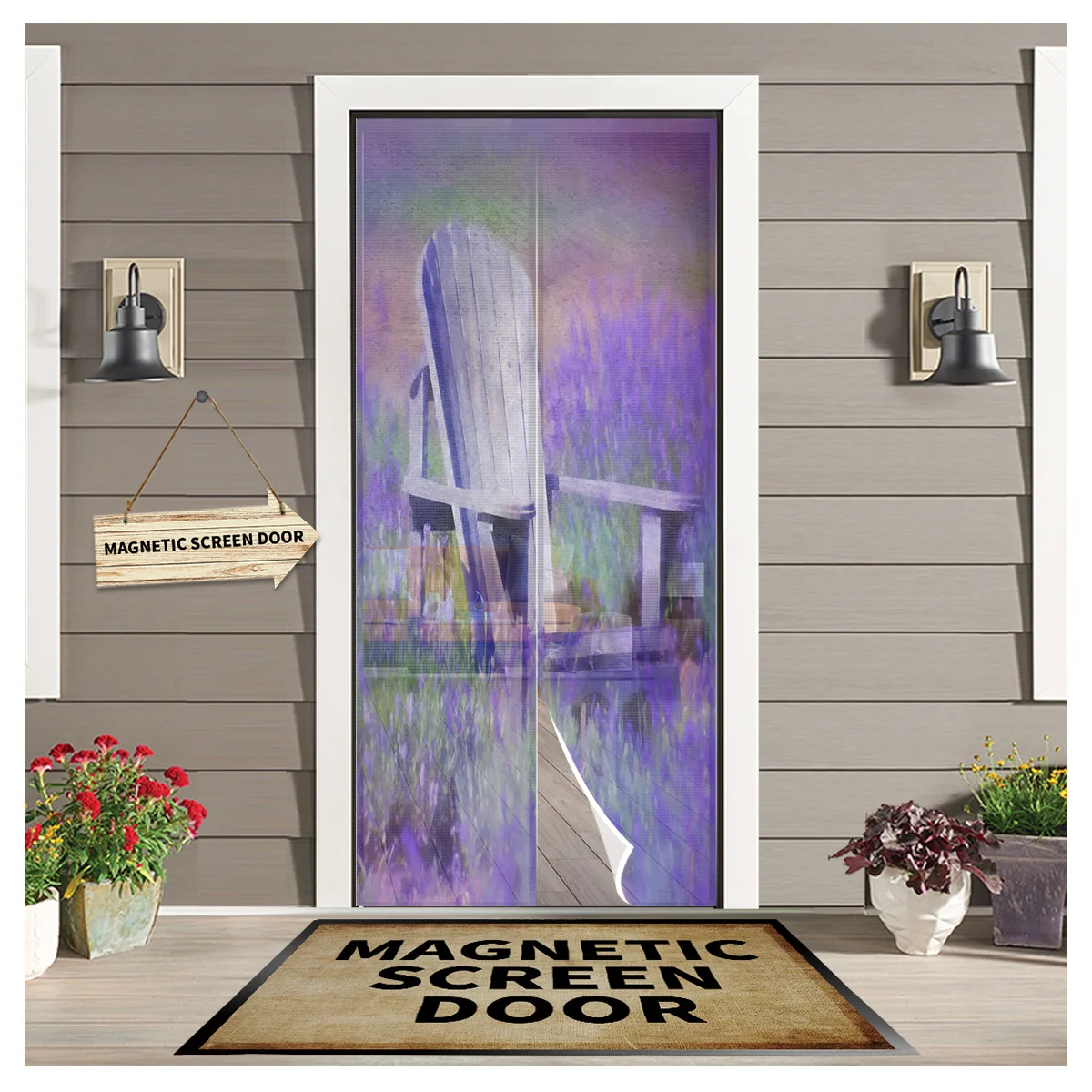 Purple Lavender Flower Field Chair Magnetic Screen Door Curtain Home Summer Window Mosquito Net for Kitchen Bedroom
Purple Lavender Flower Field Chair Magnetic Screen Door Curtain Home Summer Window Mosquito Net for Kitchen Bedroom