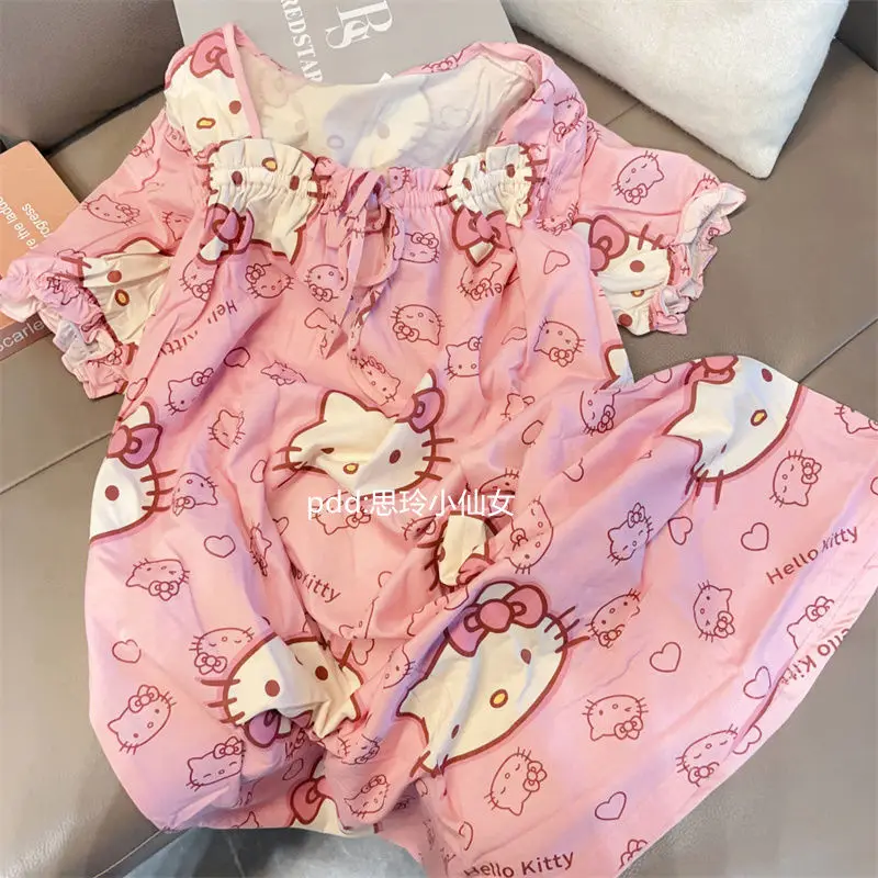 Kawaii Sanrio Hellokitty Nightdress Mymelody Cinnamonroll Women Summer Day New Short-Sleeved Mid-Length Home Wear Outside
Kawaii Sanrio Hellokitty Nightdress Mymelody Cinnamonroll Women Summer Day New Short-Sleeved Mid-Length Home Wear Outside