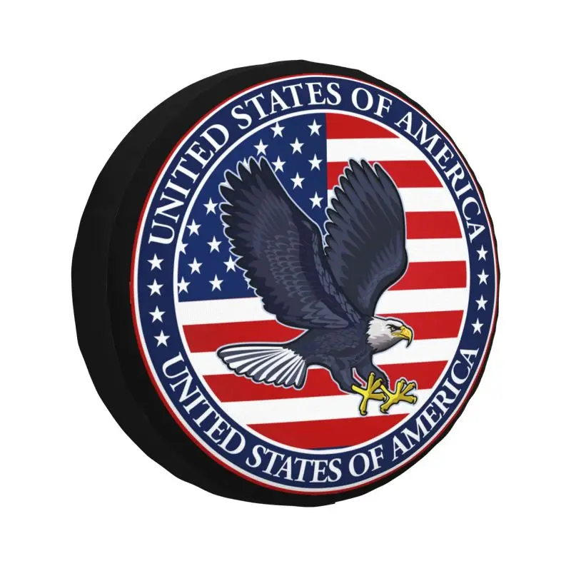 

USA Flag American Patriotic Eagle Spare Wheel Tire Cover for Grand Cherokee Jeep RV SUV 4WD 4x4 Vehicle Accessories 14" 15" 16"