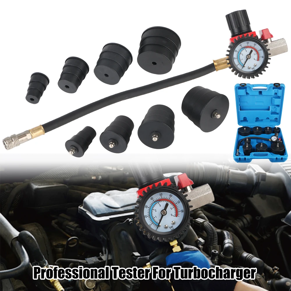 90psi/6bar With Pressure Gauge 9pcs/Set 1-3/8'' 35mm to 3-1/2'' 90mm Adapters Car Turbocharger System Leak Tester
90psi/6bar With Pressure Gauge 9pcs/Set 1-3/8'' 35mm to 3-1/2'' 90mm Adapters Car Turbocharger System Leak Tester
