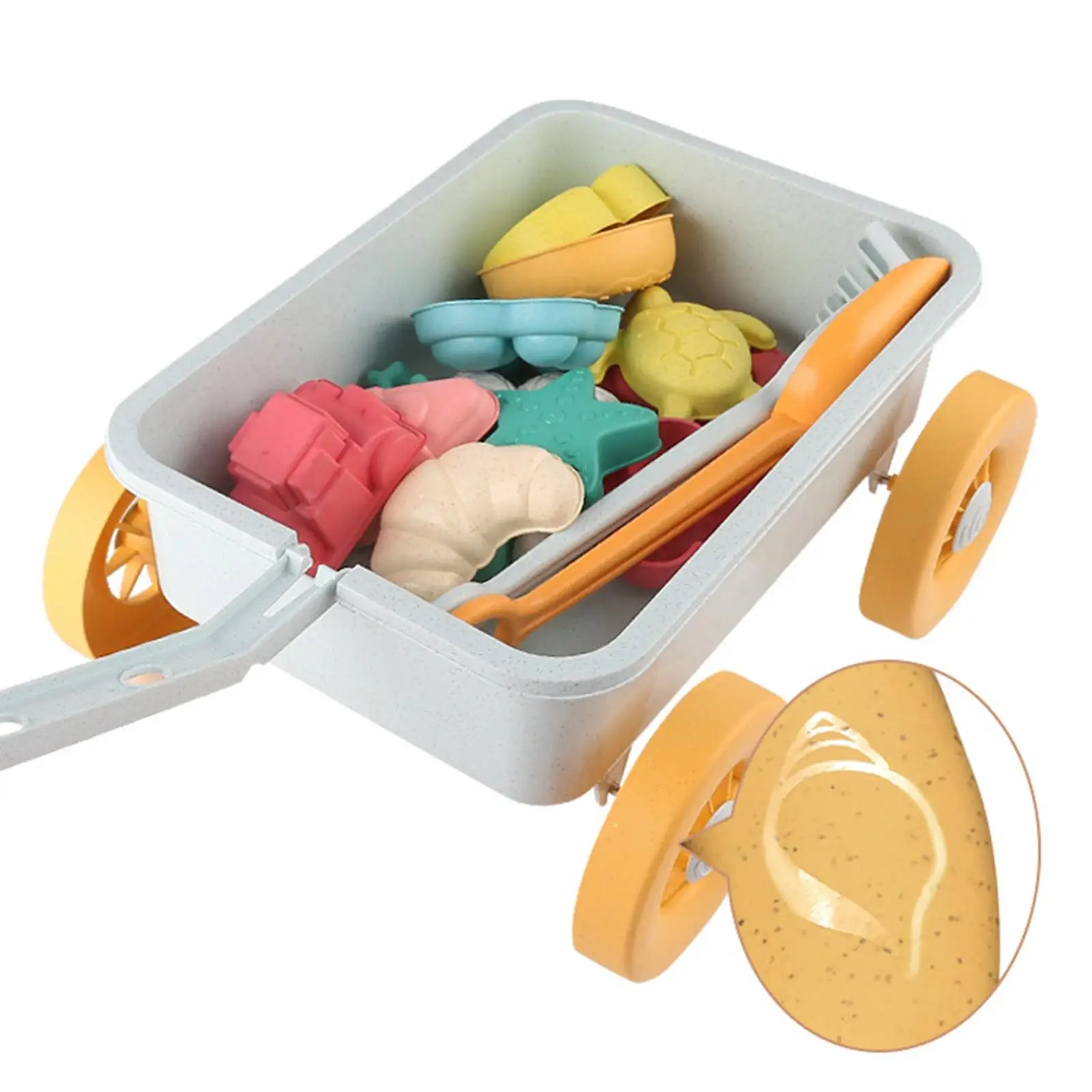 

15 Pieces Beach Toys Sand Set Beach Sand Toys Includes Sand Models Turtle Pushcart Petals Crab Sand Toys Set for Ages 3-13