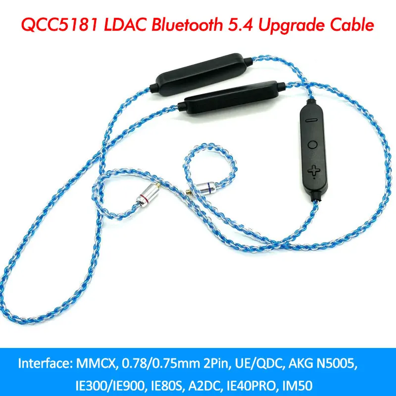 

LDAC Wireless Bluetooth 5.4 Cable QCC5181 MMCX 2Pin EDX QDC ZSN PRO X ZS10PRO ZVX IE80S Headphone Cable Adapter aptX Lossless HD