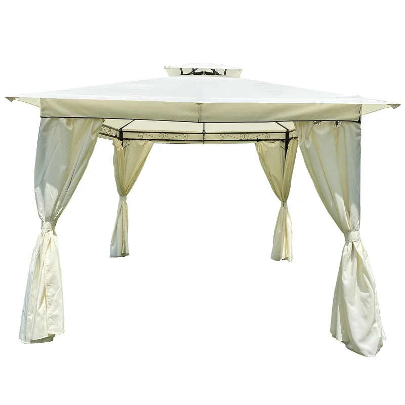 10x10 Ft Outdoor Patio Garden Gazebo Tent sunshade Shading Canopy With Curtains Beige cloth square
10x10 Ft Outdoor Patio Garden Gazebo Tent sunshade Shading Canopy With Curtains Beige cloth square