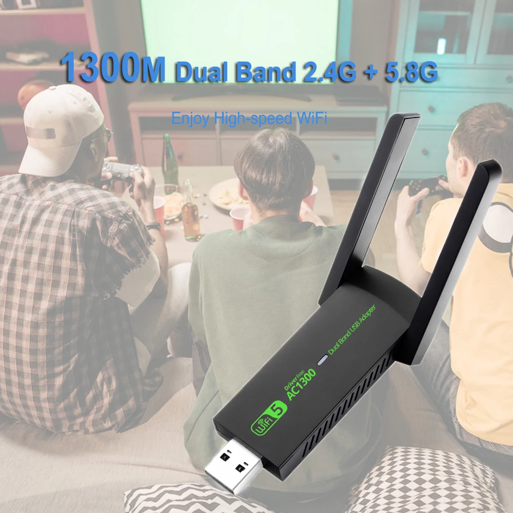 1300Mbps Wifi USB Network Card WiFi 5 AC1300 USB Wifi Adapter Dual Band 2.4G 5G Wireless Dongle Receiver RTL8812 Antenna
1300Mbps Wifi USB Network Card WiFi 5 AC1300 USB Wifi Adapter Dual Band 2.4G 5G Wireless Dongle Receiver RTL8812 Antenna