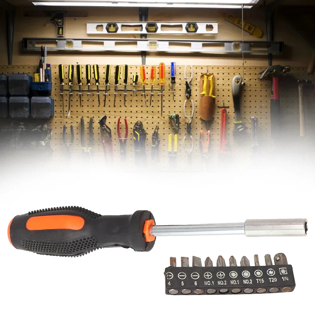 11pcs Screwdriver Set Multifunction Magnetic Hex Screw Driver Bits Repair Tools Hexagonal Screwdriver Set With Anti Slip Handle
11pcs Screwdriver Set Multifunction Magnetic Hex Screw Driver Bits Repair Tools Hexagonal Screwdriver Set With Anti Slip Handle