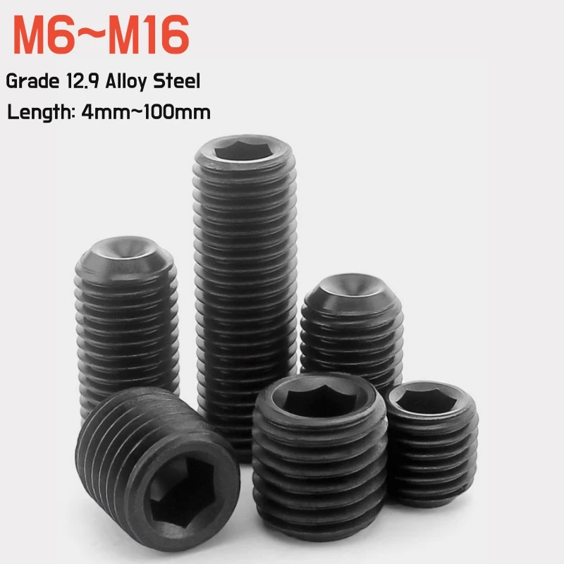 1~50pcs M6 M8 M10 M12 M14 M16 Black Grade 12.9 Alloy Steel Hex Socket Cup Point Set Screw DIN916 Headless Concave End Grub Screw
1~50pcs M6 M8 M10 M12 M14 M16 Black Grade 12.9 Alloy Steel Hex Socket Cup Point Set Screw DIN916 Headless Concave End Grub Screw