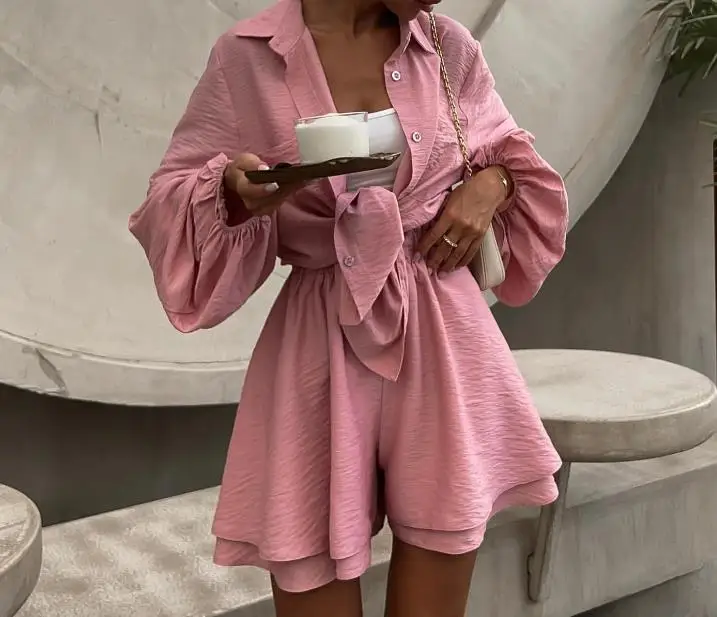 Autumn Style Bubble Sleeve Shirt Wide Leg Shorts Set 2023 New Hot Selling Fashion Women's Wear
Autumn Style Bubble Sleeve Shirt Wide Leg Shorts Set 2023 New Hot Selling Fashion Women's Wear