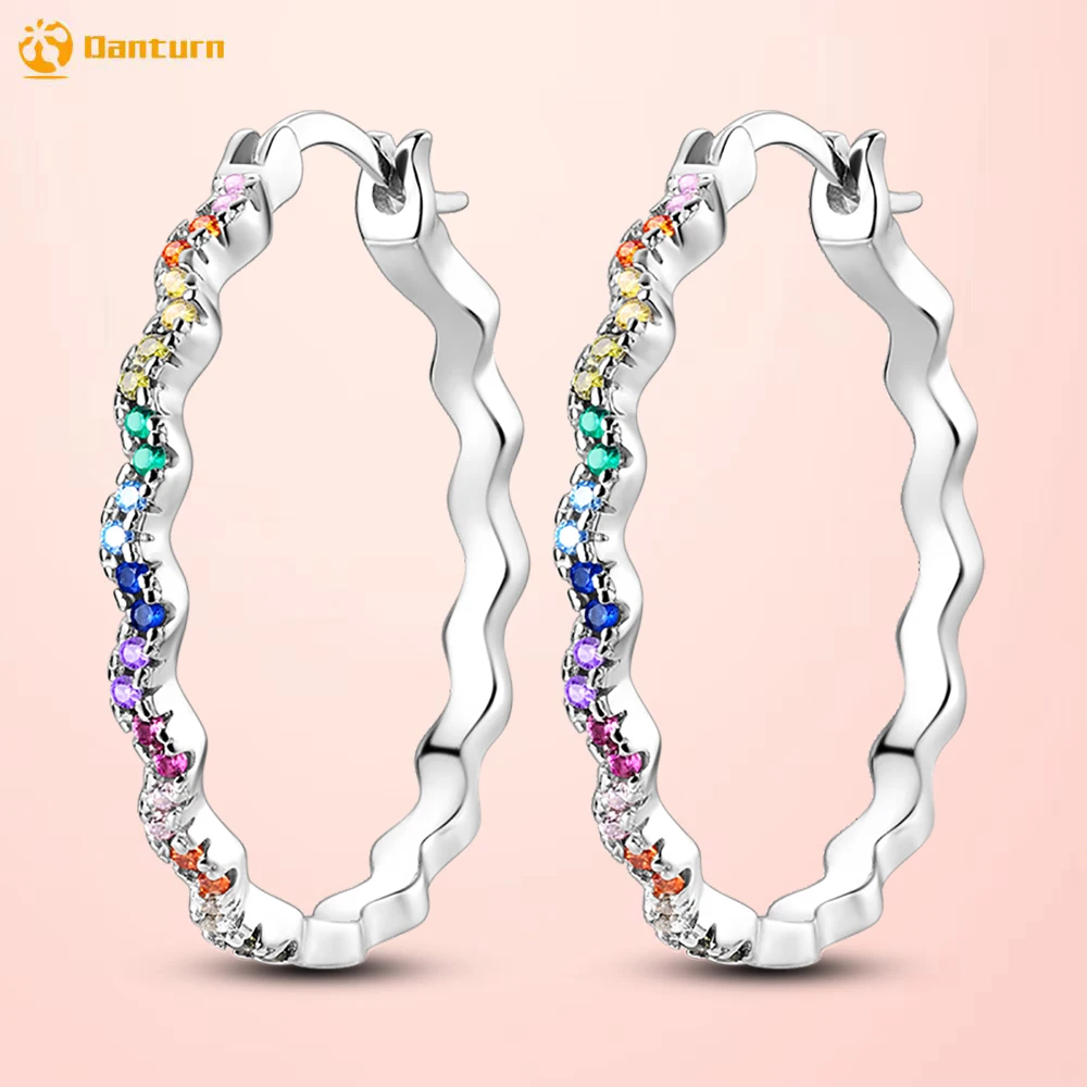 Danturn 925 Sterling Silver Stud Earrings Colorful Wave Pattern Large Hoop Women Earrings Cubic Zirconia Statement Stud Earrings
Danturn 925 Sterling Silver Stud Earrings Colorful Wave Pattern Large Hoop Women Earrings Cubic Zirconia Statement Stud Earrings