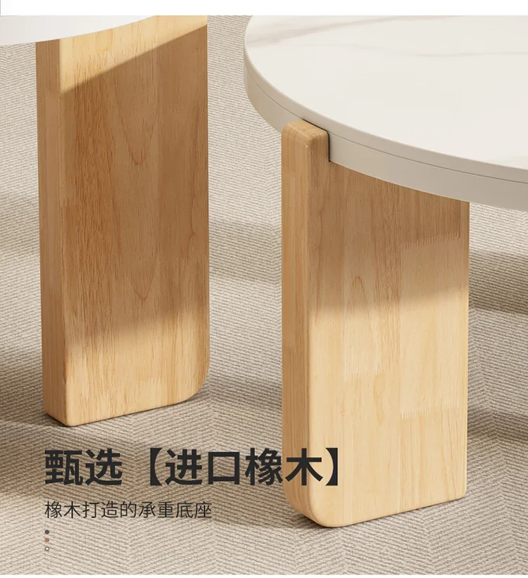 Solid Wood Living Room Household Coffee Table Simple Round Combination Light Luxury Large Capacity Corner Table Coffee Tables Solid Wood Living Room Household Coffee Table Simple Round Combination Light Luxury Large Capacity Corner Table Coffee Tables