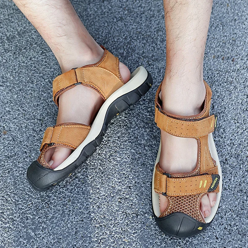 Men Sandals Genuine Leather Closed Toe Fisherman Beach Shoes Hiking Outdoor Non-slip 2023 Summer Sport Platform Sandals
Men Sandals Genuine Leather Closed Toe Fisherman Beach Shoes Hiking Outdoor Non-slip 2023 Summer Sport Platform Sandals