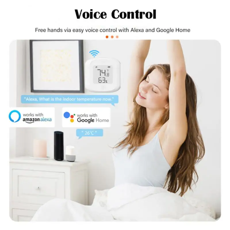 WIFI/ Tuya Smart Temperature & Humidity Sensor Indoor Hygrometer Thermometer Support Smart Life Alexa Home
WIFI/ Tuya Smart Temperature & Humidity Sensor Indoor Hygrometer Thermometer Support Smart Life Alexa Home