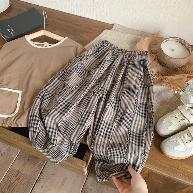 Children Pants 2023 Summer New Fashionable Korean Styles Cotton and Linen Plaid Casual Soft and Comfortable Pants for Kids
Children Pants 2023 Summer New Fashionable Korean Styles Cotton and Linen Plaid Casual Soft and Comfortable Pants for Kids