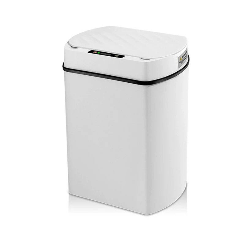 

Dustbin Wastebasket Automatic Sensor Trash Can For Kitchen House Smart Home Bathroom White 15L