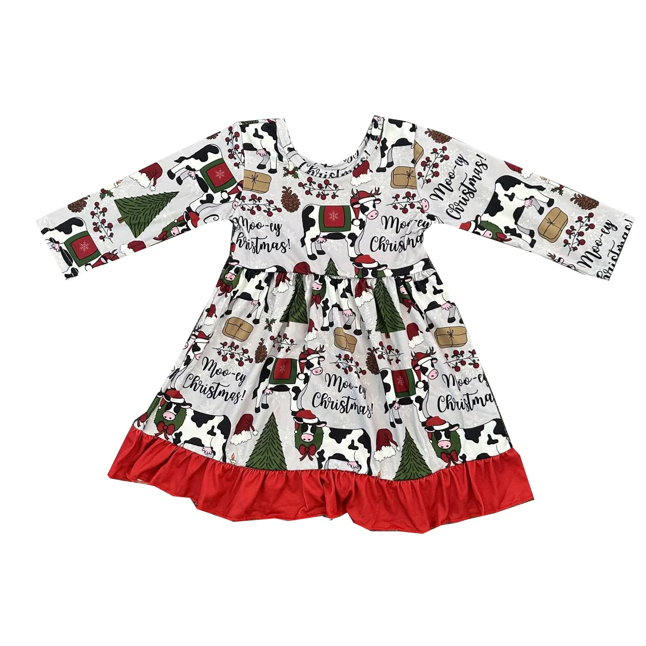 Christmas Tree Print Knee Length Dress Summer Boutique Girls Long Sleeve Wholesale Dress
Christmas Tree Print Knee Length Dress Summer Boutique Girls Long Sleeve Wholesale Dress