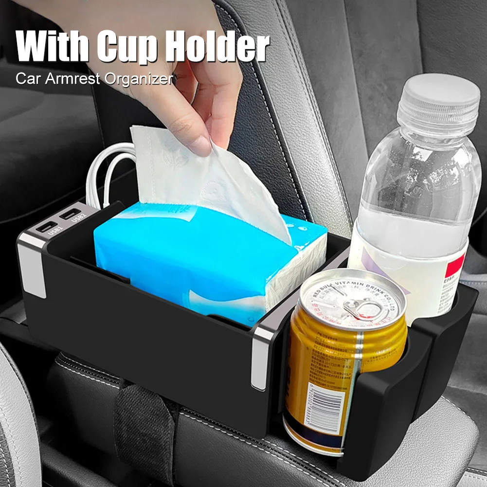 Universal Car Armrest Storage Box with Cup Holder Center Console Organizer Tissue Holder with Dual USB for Car Truck Off-Road
Universal Car Armrest Storage Box with Cup Holder Center Console Organizer Tissue Holder with Dual USB for Car Truck Off-Road
