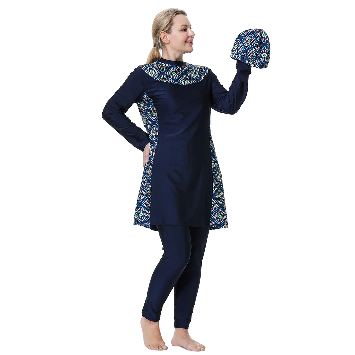 Muslim Modest Swimwear Plus Size Women Swimsuit Islamic Burkini Cover Ups Long Sleeve Swimming Suit with Swim Hat for Ladies
Muslim Modest Swimwear Plus Size Women Swimsuit Islamic Burkini Cover Ups Long Sleeve Swimming Suit with Swim Hat for Ladies
