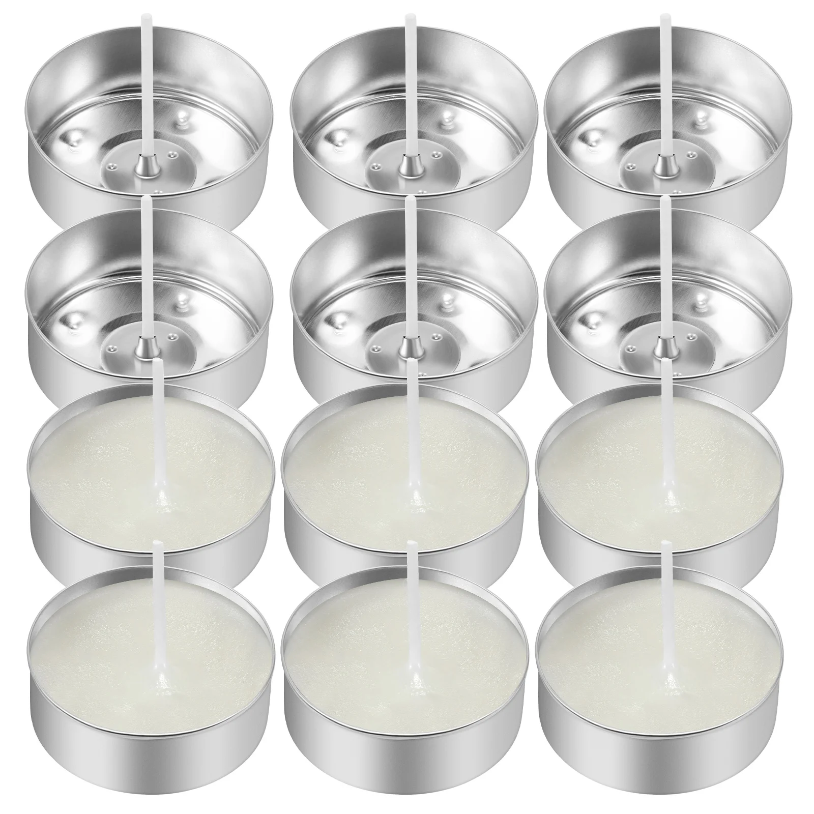 

Aluminum Tea Lights Cups Metal Tea Light Tins Candle Wicks Empty Candle Jars Candle Containers Candle Mold Stocking Stuffer