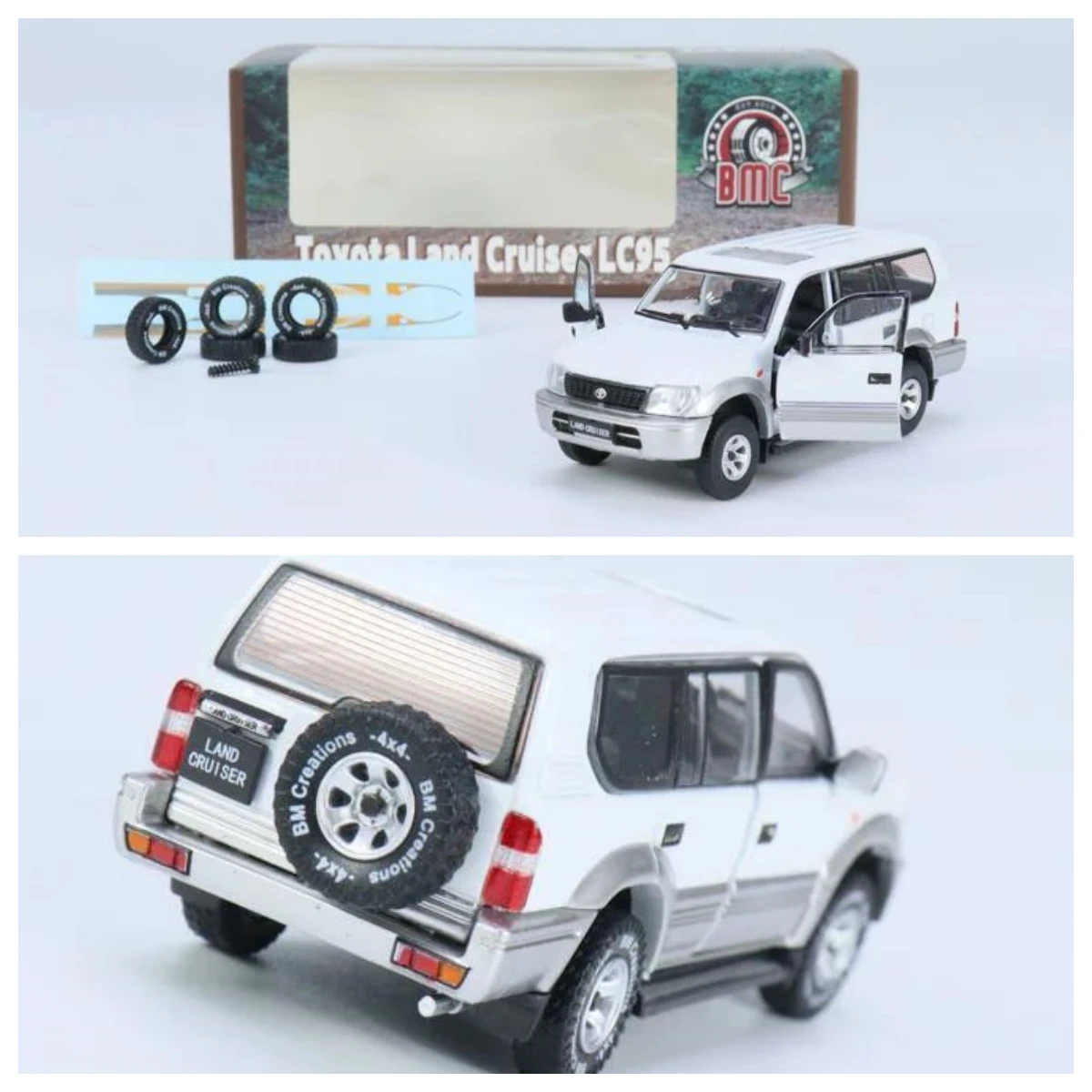 

1:64 Land Cruiser Prado LC95 White/Silver -- BM Creations Diecast Model Car Collection Limited Edition Hobby Toys