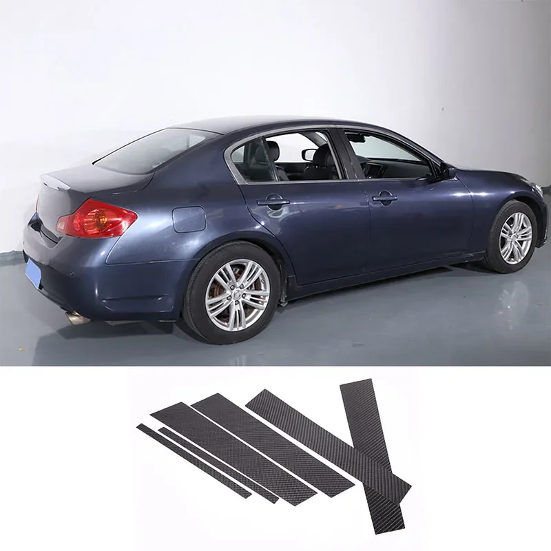 

Для Infiniti серии G 2007-2013, мягкое углеродное волокно, автомобильная дверь, окно, центр B, столб, отделка, наклейка, крышка, автомобильные аксессуары